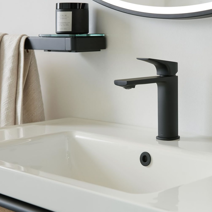 Vado Cameo Levered Matt Black Mono Basin Mixer - Lifestyle